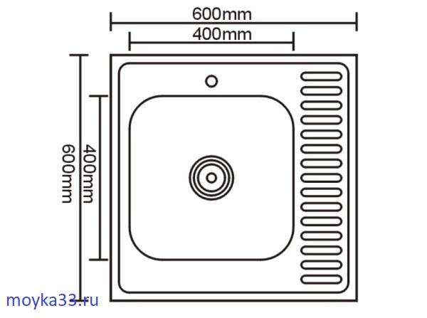 Мойка накладная Китай 600х600 - 8C