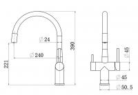 СМЕСИТЕЛЬ LM2198 GUN GREY/BLACK
