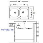 Мойка накладная UKINOX 800х600 - 6C Двойная 