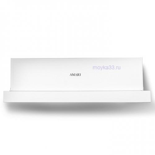 Встраиваемая кухонная вытяжка AMARI Slide (1 мотор) white glass белое стекло