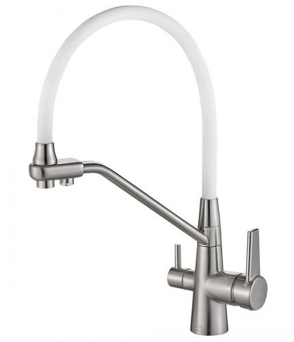 Смеситель ZORG SH 903-8 SATIN  белый излив
