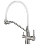 Смеситель ZORG SH 903-8 SATIN  белый излив